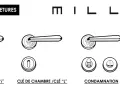Différents types de rosace : clé à barillet, clé de chambre, condamnation et fenêtre.