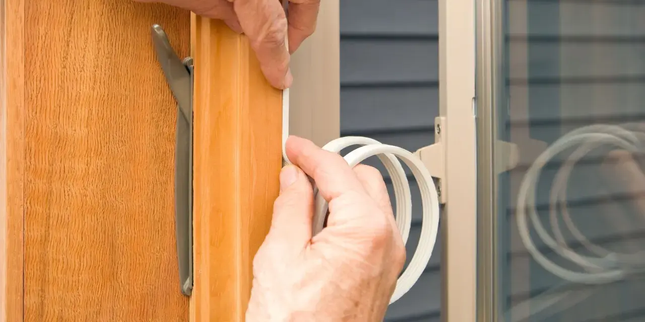 Pose d'un joint pour une meilleure fenêtre isolation thermique.