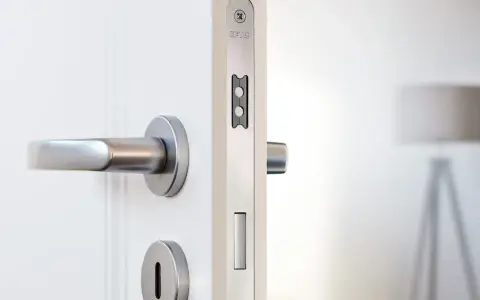 Poignée de porte et serrure moderne. Système de fermeture de porte par électro aimant ou magnétique pour une sécurité accrue.