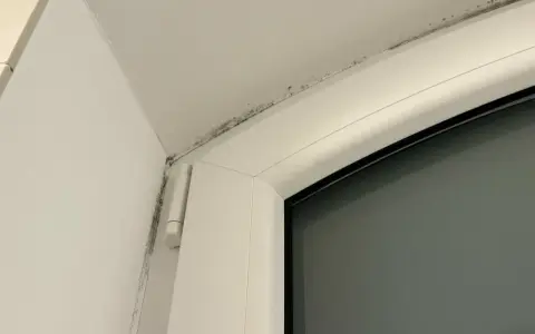 Moisissure noire le long du cadre d'une fenêtre, signe d'un pont thermique fenetre.