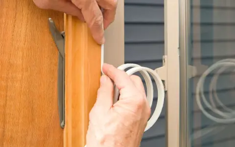 Pose d'un joint pour une meilleure fenêtre isolation thermique.
