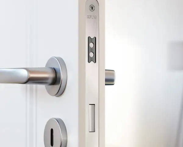 Poignée de porte et serrure moderne. Système de fermeture de porte par électro aimant ou magnétique pour une sécurité accrue.