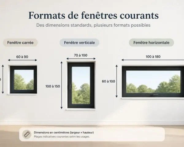 Fenêtre PVC grise avec meneau central, format vertical, 70x100 cm, vue sur des arbres.