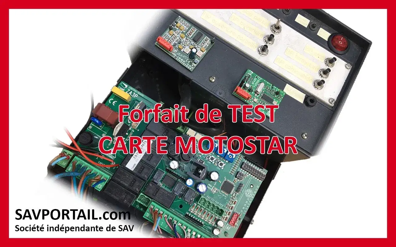 Carte Motostar pour automatisme de portail. Testez votre système pour résoudre tout problème.