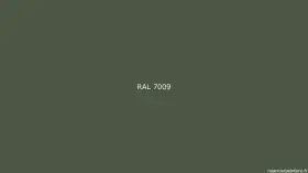 Teinte RAL 7009, un vert grisâtre parfait pour la menuiserie extérieure, évoquant la nature et la durabilité.