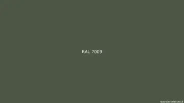 Teinte RAL 7009, un vert grisâtre parfait pour la menuiserie extérieure, évoquant la nature et la durabilité.