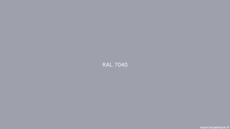 Un fond gris clair, le texte "RAL 7040" centré. Idéal pour la menuiserie moderne.